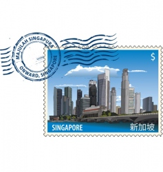 Postmark from Singapore vector image