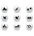 Glossy grey buttons vector image