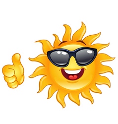 Thumb up sun vector image