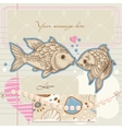 Fish kiss vector image
