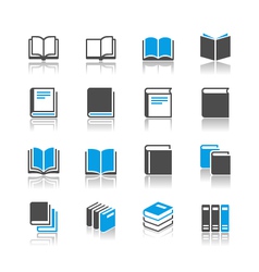 Book icons reflection vector image