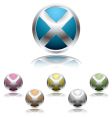 Cross button shadow vector image