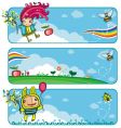 Fairy sunny banners for kids vector image