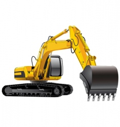 Power excavator vector image