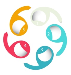 Concept of colorful circular banners with arrows vector image