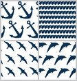 Set of sea patterns vector image