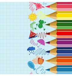 Seamless school border with vertical orientation vector image