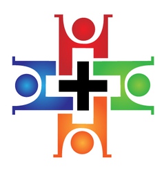 Medical teamwork logo vector image