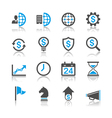 Business and management icons reflection vector image