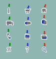 Online shoping icons collage pins vector image