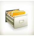 Open card catalog icon vector image