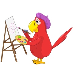 Funny Parrot Artist vector image