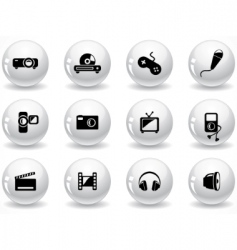 Glossy grey buttons vector image
