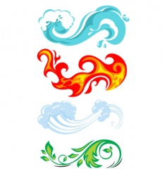 Four elements vector image
