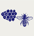 Working bee on honeycells vector image