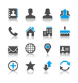 Contact icons reflection vector image
