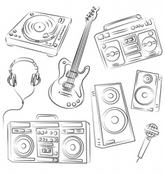 Music set sketch vector image