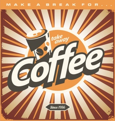 Retro coffee shop design concept on old metal back Retro coffee shop design concept on old metal back vector image