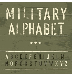 Vintage military alphabet Vintage military alphabet vector image
