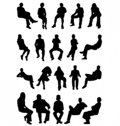 Sitting people vector image