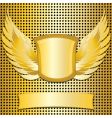 Gold shield and wings vector image
