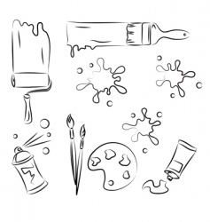 Painting tools vector image