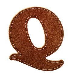 Leather textured letter Q vector image