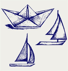 Origami paper ship vector image