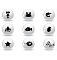 Glossy grey buttons vector image
