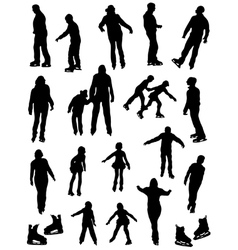 Collection of silhouettes of people on the fads vector image