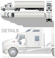 Vector HI detailed semi truck vector image