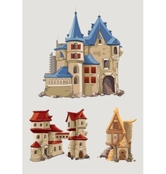 Medieval castles and buildings set in Medieval castles and buildings set in vector image