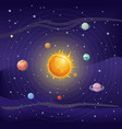 Solar system with sun and planets on orbit vector image