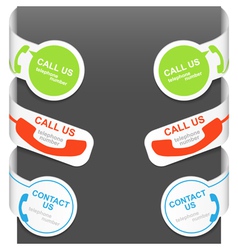 Left and right side signs - contact us and call us vector image