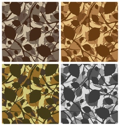 Leaves pattern camouflage set vector image