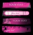 Set of pink grunge banners vector image