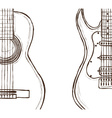 Acoustic and electric guitar vector image