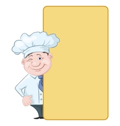 Cook looks out the poster vector image