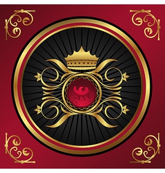 Floral vintage with heraldic elements - vector image