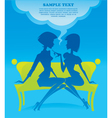 Fashionable chatting girls silhouettes vector image