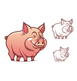 Cartoon pink pig vector image
