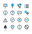 Information and notification icons reflection vector image
