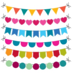 Cute bunting set vector image