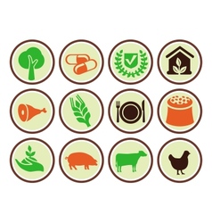 Set of agricultural icons vector image