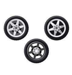Set of isolated wheels vector image