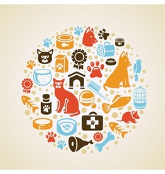Frame with cat and dog icons vector image