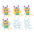Cartoon chibi fantasy creatures vector image