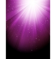 Snow and stars are falling on purple rays EPS 8 vector image
