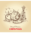 Christmas vintage card vector image