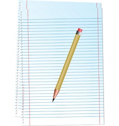 illustration notepad with pencil vector image